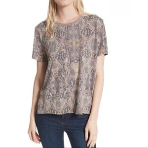 FREE PEOPLE Snake Skin Print Me Perfect Short Tee